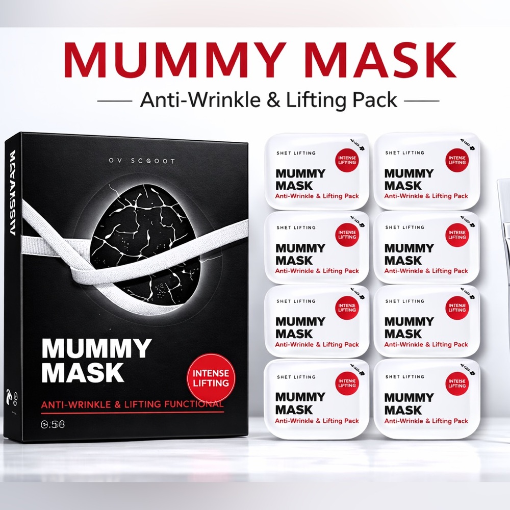 Mummy Mask 8 Pack Anti-Wrinkle Facial Mask Set - New in Sealed Package. ✨🖤
